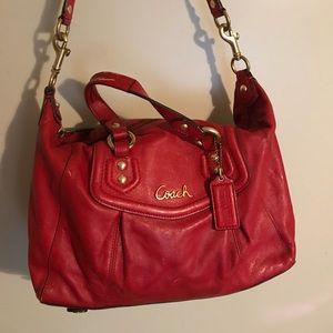 Cute Coach Ashley Red Leather Purse